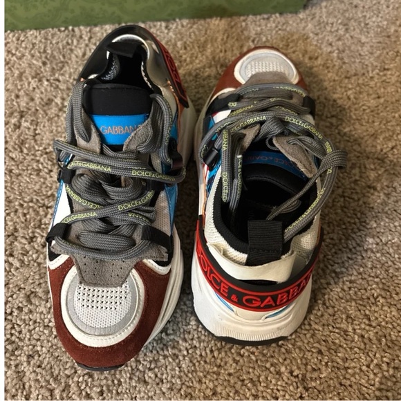 Dolce & Gabbana Kids Sneakers in Blue, Brown, and White - Picture 1 of 3